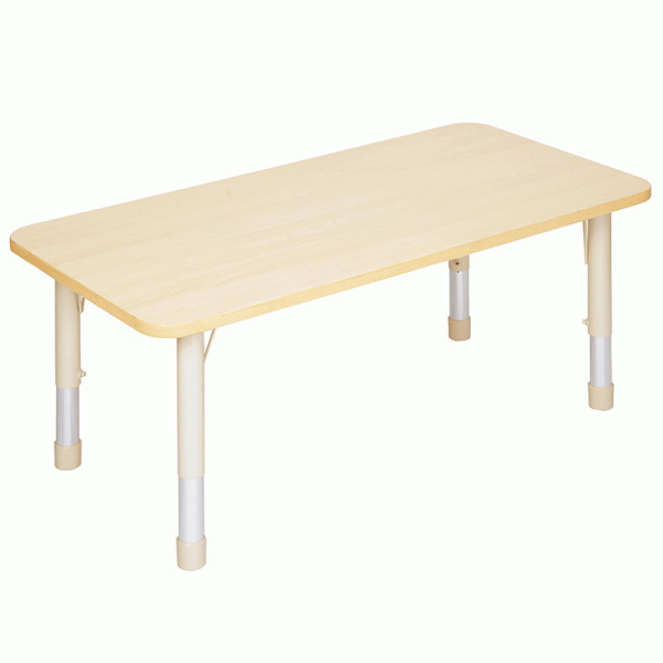 可升降幼兒長方桌 布拉格系列 楓木桌面