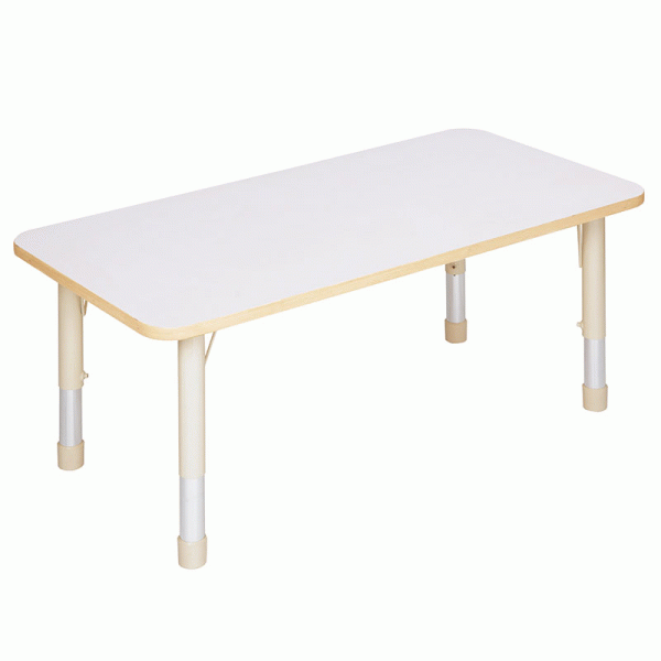 可升降幼兒長方桌 布拉格系列 暖白桌面 6人幼兒桌