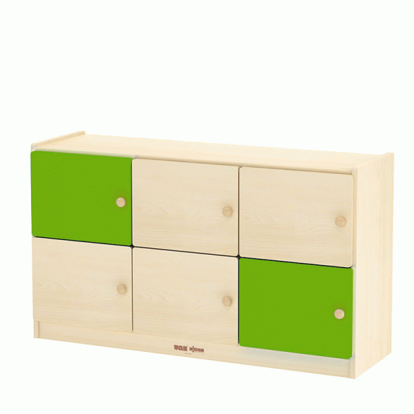 橫式6格書包櫃(葉綠）