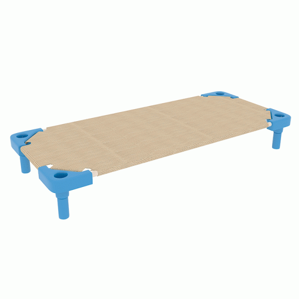 便攜式可堆疊兒童床（130）-海藍