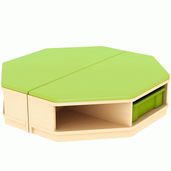 歐德圖書島A型圖書櫃(楓木紋)-蘋果綠