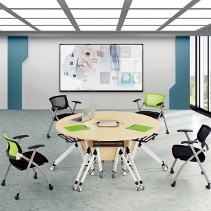 可移動職員辦公桌培訓桌YJ-F019扇形