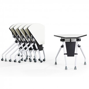 多功能會議桌簡約便捷職員可移動折疊會議桌帶輪YJ-F018扇形