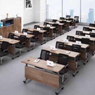 多功能現代簡約培訓桌可移動拼接帶輪辦公會議室長條桌YJ-F034