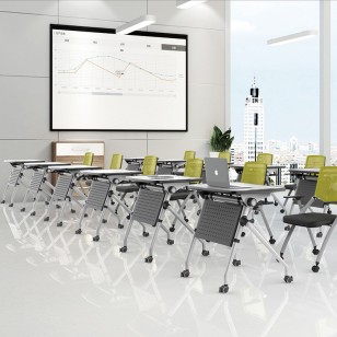 簡約大方會議培訓桌可移動拼接辦公桌多功能實用節約桌椅YJ-F018異形