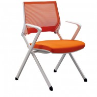 簡約現代培訓椅人工學靠背多功能靠背椅透氣網布可折疊培訓椅子YJ-C06