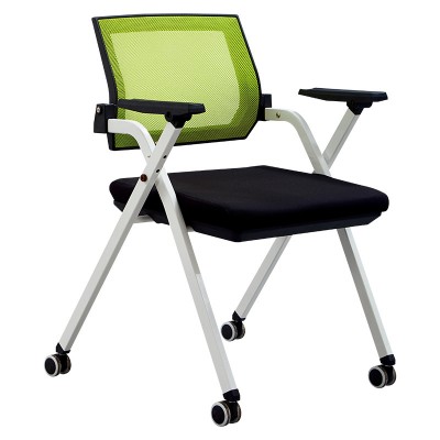 簡約舒適辦公培訓椅可折疊移動辦公職員椅帶輪靠背培訓椅	YJ-C09