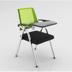 摺疊帶寫字板網布培訓椅