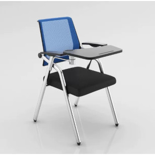 摺疊帶寫字板網布培訓椅