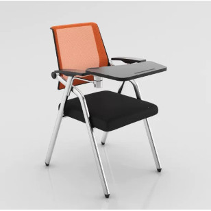 摺疊帶寫字板網布培訓椅