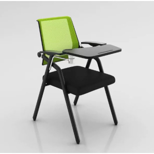 摺疊帶寫字板網布培訓椅