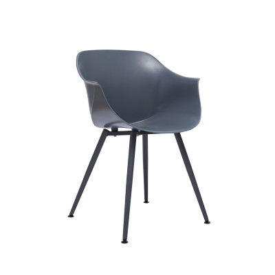 高品質現代塑料扶手帶木腿椅