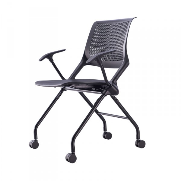 折疊培訓椅 培訓椅子帶寫字板 可折疊移動會議椅 塑料培訓椅
