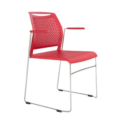 塑剛培訓椅 簡約電鍍辦公椅 弓形會客椅 時尚休閒洽談會議椅