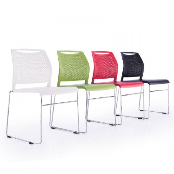 塑鋼培訓椅 簡約辦公椅 公司實心鋼架會議椅 可堆疊洽談椅