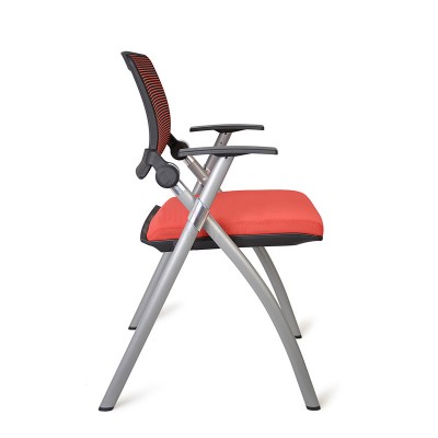 疊培訓椅 帶寫字板扶手會議椅 公司網布辦公椅 職員椅