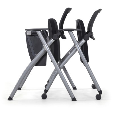 折疊培訓椅子帶寫字板培訓椅公司會議椅學校培訓椅新聞網布椅