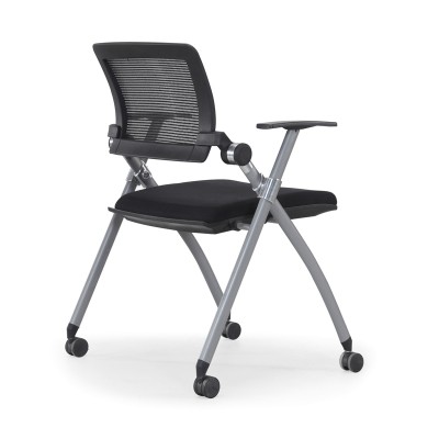 折疊培訓椅子帶寫字板培訓椅公司會議椅學校培訓椅新聞網布椅