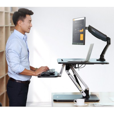 辦公室升降桌站立式辦公書桌折疊增高筆記本墊高顯示器電腦桌