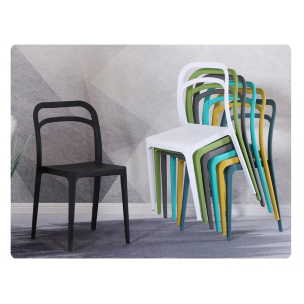 休閒椅子創意現代簡約時尚辦公洽談椅塑料戶外明式扶手椅