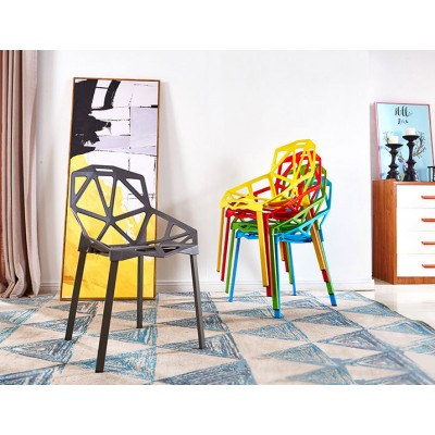 北歐時尚變形金剛椅現代簡約休閒靠背塑料椅