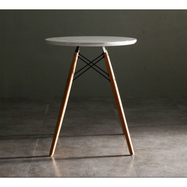 北欧伊姆斯接待会客洽谈桌现代简塑料实木桌椅