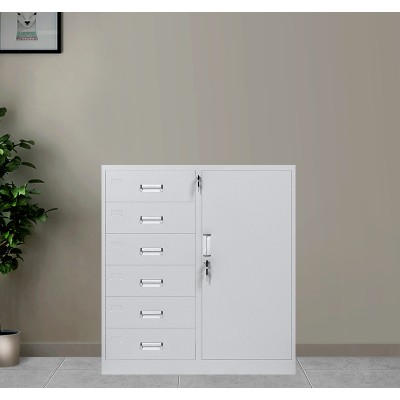 偏六斗矮櫃帶鎖文件資料檔案櫃