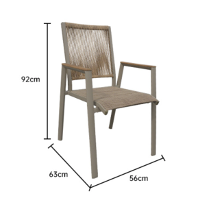 戶外露天鋁合金桌椅特斯林椅柚木桌DR-3405 T C