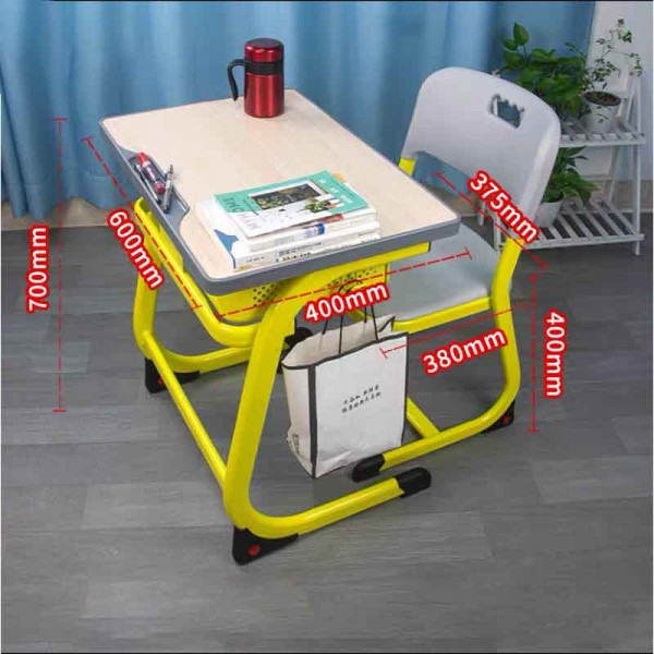中小學生課桌椅——活潑黃固定款套裝標準版