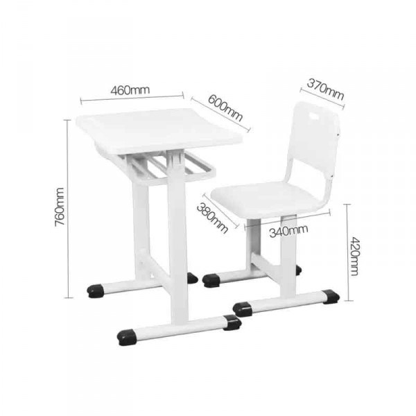 米白色中學課桌椅套76桌高塑膠桌面架式櫃桶