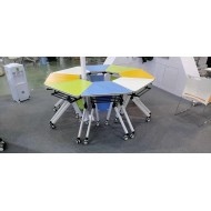 可移動折疊員工拼接辦公電腦會議桌YJ-F019梯形