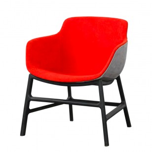 渺小椅簡約休閑扶手餐椅現代布藝塑料椅