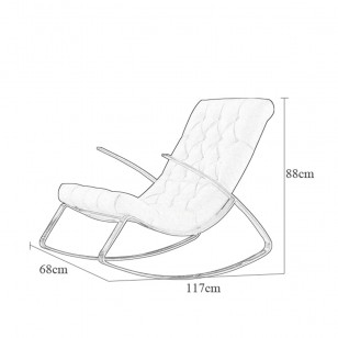 滾石搖椅簡約現代不鏽鋼真皮休閑躺椅