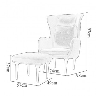 躺椅/簡約設計師布藝休閑椅梳化椅