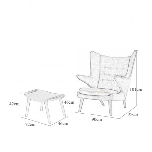 泰迪熊椅/簡約設計師實木休閑梳化躺椅