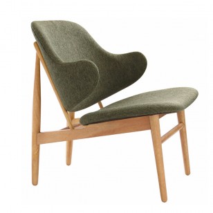 拉爾森休閑椅北歐設計師簡約實木布藝梳化椅