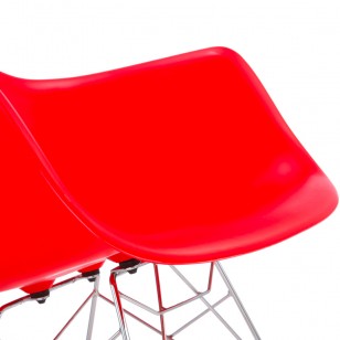 伊姆斯摇摇椅简约实木脚休闲椅现代钢架塑料彩色摇椅
