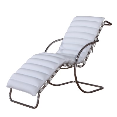 躺椅中古風簡約現代不鏽鋼真皮扶手休閑椅