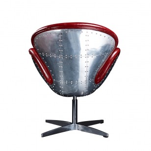 格林威治椅太空釘鋁皮天鵝椅工業風旋轉休閑椅子