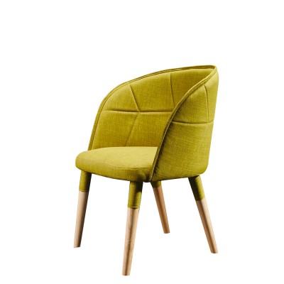 艾米麗椅/北歐設計師簡約布藝休閑扶手餐椅