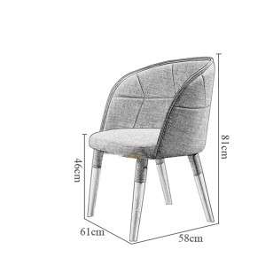 艾米麗椅/北歐設計師簡約布藝休閑扶手餐椅