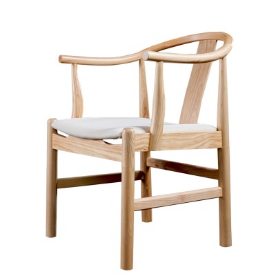 漢斯椅簡約中國扶手餐椅實木休閑軟包椅子PP56