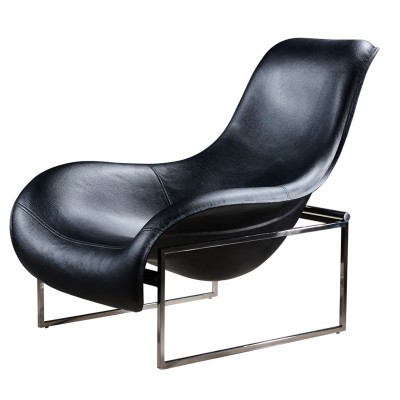 馬特休閑躺椅/簡約現代真皮不鏽鋼布藝梳化椅