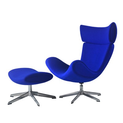 伊莫拉椅北歐皮藝梳化轉椅簡約休閑布藝躺椅