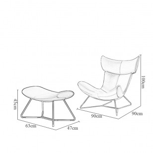 伊莫拉椅北歐皮藝梳化轉椅簡約休閑布藝躺椅