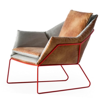 紐約扶手簡約休閑躺椅現代布藝梳化椅