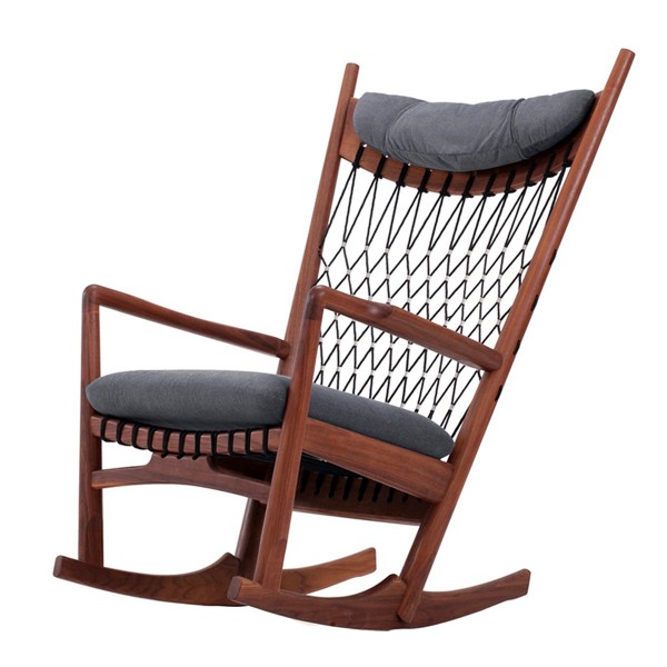 威格納搖椅/設計師創意實木編繩休閑躺椅