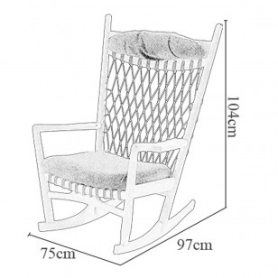 威格納搖椅/設計師創意實木編繩休閑躺椅