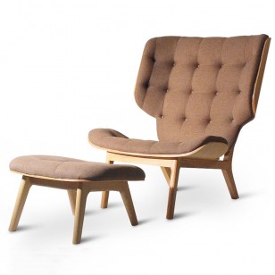 猛犸椅/北歐實木彎板休閑躺椅/簡約現代布藝梳化椅