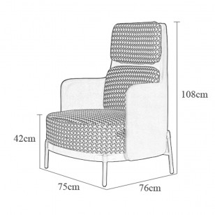 泰普高背扶手椅簡約休閑躺椅現代梳化椅